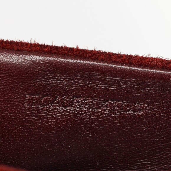 Burberry Leygreen Mahogany Red Suede Trench Buckle Ballerina Flats - Picture 12 of 13